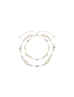 Sale Anne Klein Adjustable Multi Row Gold Necklace