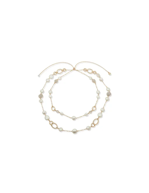 Sale Anne Klein Adjustable Multi Row Gold Necklace