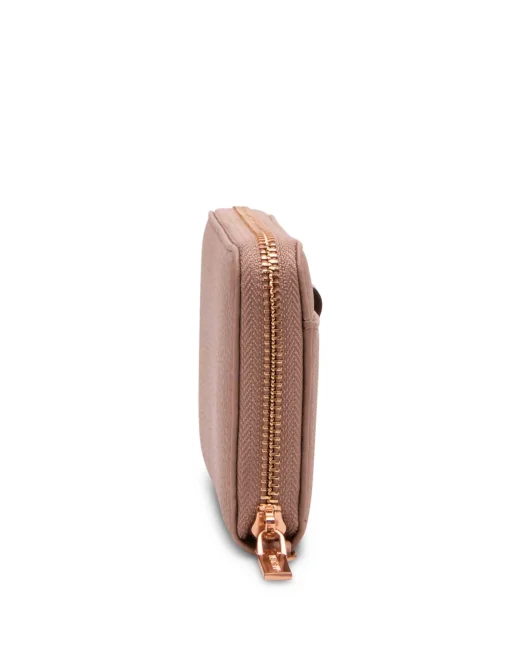 Online Anne Klein AK Boxed Slim Zip Wallet With Bow Detailing And Wristlet Strap Stone