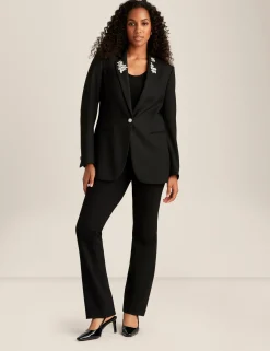 Best Sale Anne Klein Anne Stretch One Button Notch Collar Jacket