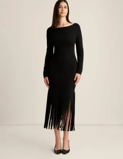 Fashion Anne Klein Asymmetric Fringe Dress Anne Black