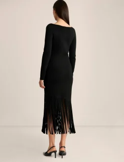 Fashion Anne Klein Asymmetric Fringe Dress Anne Black