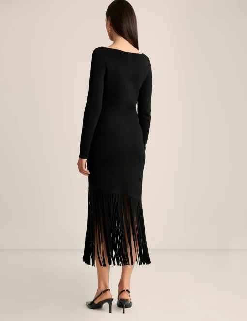 Fashion Anne Klein Asymmetric Fringe Dress Anne Black