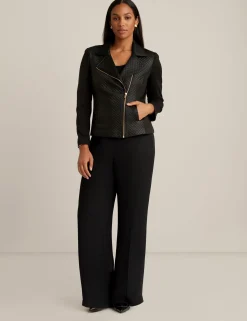 Sale Anne Klein Asymmetric Moto Jacket Anne Black