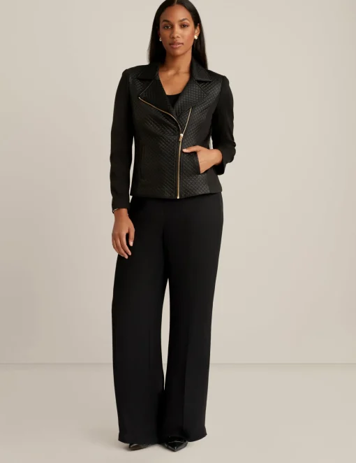 Sale Anne Klein Asymmetric Moto Jacket Anne Black