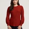 Store Anne Klein Balloon Sleeve Sweater- Sale Titian Red