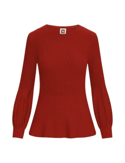 Store Anne Klein Balloon Sleeve Sweater- Sale Titian Red