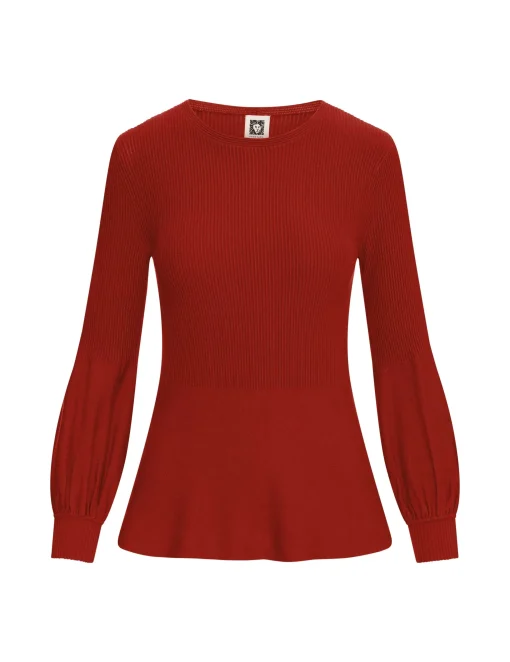 Store Anne Klein Balloon Sleeve Sweater- Sale Titian Red
