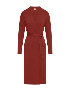 Cheap Anne Klein Belted Long Cardigan- Sale Titian Red