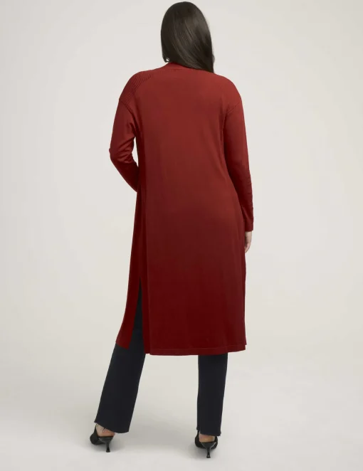 Cheap Anne Klein Belted Long Cardigan- Sale Titian Red