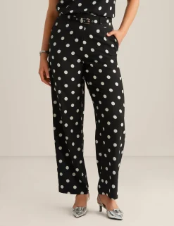 Online Anne Klein Belted Pull On High Rise Wide Leg Pant Anne Blk/Anne Wht