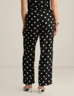 Online Anne Klein Belted Pull On High Rise Wide Leg Pant Anne Blk/Anne Wht