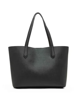 Clearance Anne Klein Bonded Double Compartment Tote With Striped Pouch Black/AK Blurred Floral