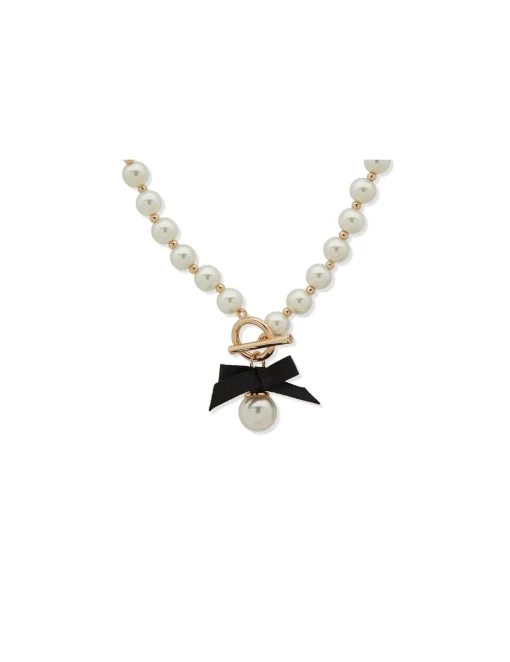 Cheap Anne Klein Bow Toggle Necklace