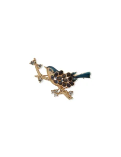 Hot Anne Klein Boxed Gold Bird Pin-Blue Crystal
