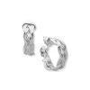 New Anne Klein Braided Hoop Clip Earrings Silver-Tone