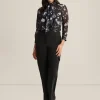 Discount Anne Klein Button Front Long Sleeve Blouse Anne Black Multi