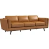 Hot Anne Klein Cardano Cognac Tan 89" Genuine Leather Sofa