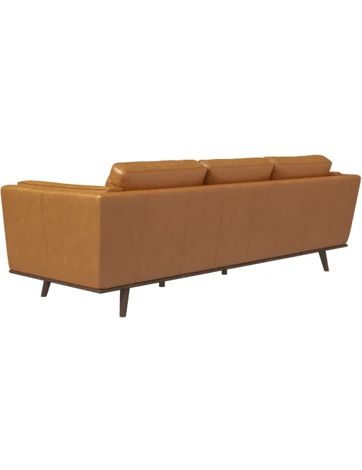 Hot Anne Klein Cardano Cognac Tan 89" Genuine Leather Sofa