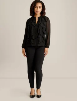 Hot Anne Klein Cascade Ruffle Blouse Anne Black
