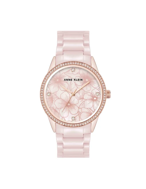 Flash Sale Anne Klein Ceramic Bracelet Floral Dial Watch