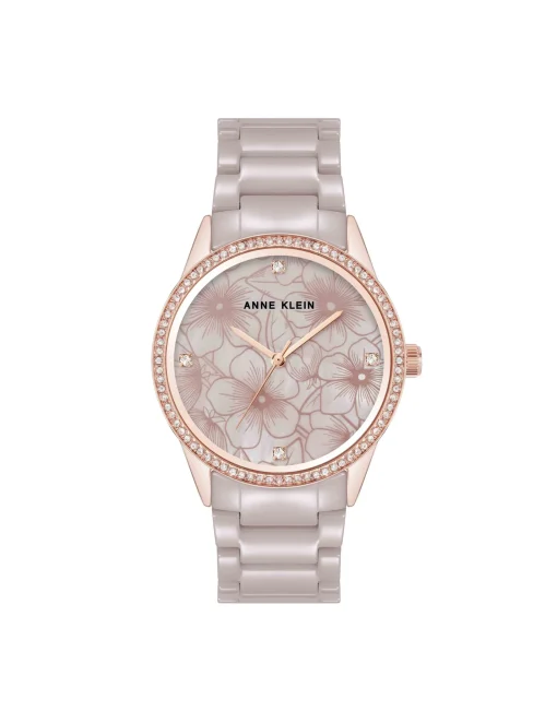 Flash Sale Anne Klein Ceramic Bracelet Floral Dial Watch