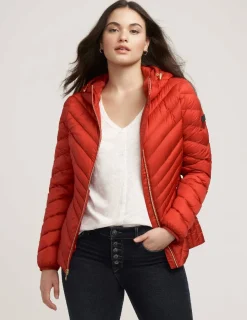 Store Anne Klein Chevron Packable Puffer Jacket