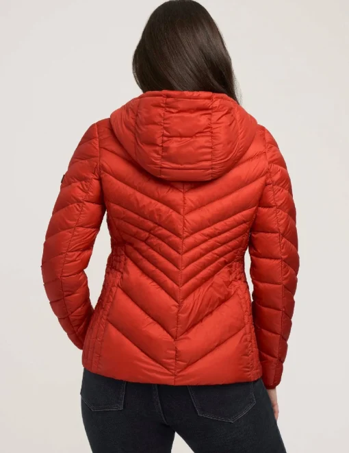 Store Anne Klein Chevron Packable Puffer Jacket