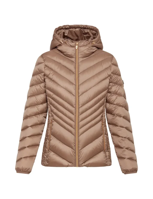 Store Anne Klein Chevron Packable Puffer Jacket