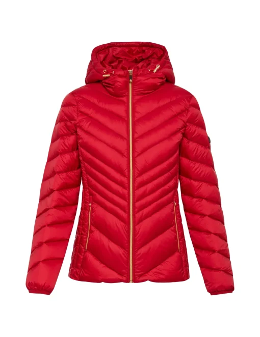 Store Anne Klein Chevron Packable Puffer Jacket