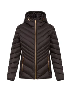Store Anne Klein Chevron Packable Puffer Jacket