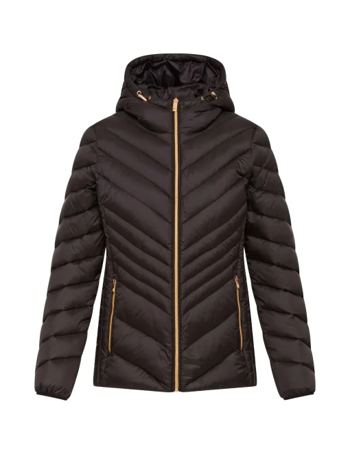 Store Anne Klein Chevron Packable Puffer Jacket