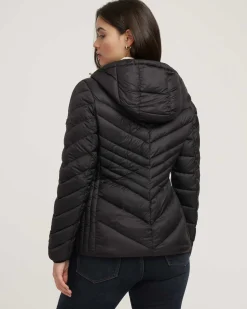 Store Anne Klein Chevron Packable Puffer Jacket