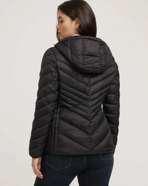 Store Anne Klein Chevron Packable Puffer Jacket