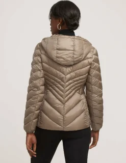 Store Anne Klein Chevron Packable Puffer Jacket