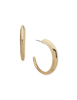 Fashion Anne Klein C-Hoop Gold Tone Earrings