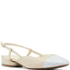 New Anne Klein Cindy Crystal Slingback Flat Platinum