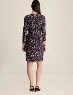 Sale Anne Klein Classic Wrap Dress Deep Plum Multi