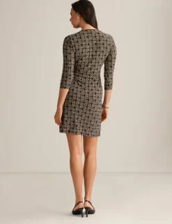 Cheap Anne Klein Classic Wrap Dress Light Coffee Multi