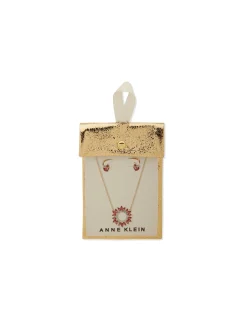 Best Anne Klein Cluster Pendant Necklace And Earring Set