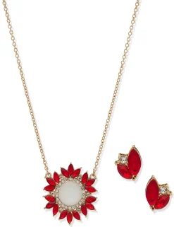 Store Anne Klein Cluster Pendant Necklace/Earring Set