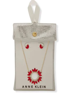 Store Anne Klein Cluster Pendant Necklace/Earring Set