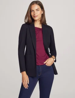 Clearance Anne Klein Collection Compression Notch Collar Jacket Anne Black