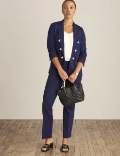Outlet Anne Klein Compression Collection Faux Double Breasted Jacket With Patch Pockets Distant Mountain