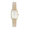 Fashion Anne Klein Consider It Octagonal Leather Band Watch