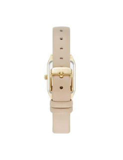 Fashion Anne Klein Consider It Octagonal Leather Band Watch