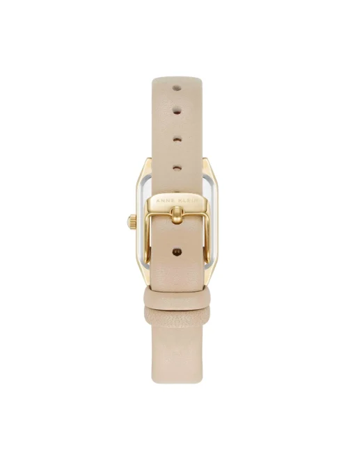 Fashion Anne Klein Consider It Octagonal Leather Band Watch