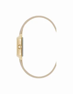 Fashion Anne Klein Consider It Octagonal Leather Band Watch
