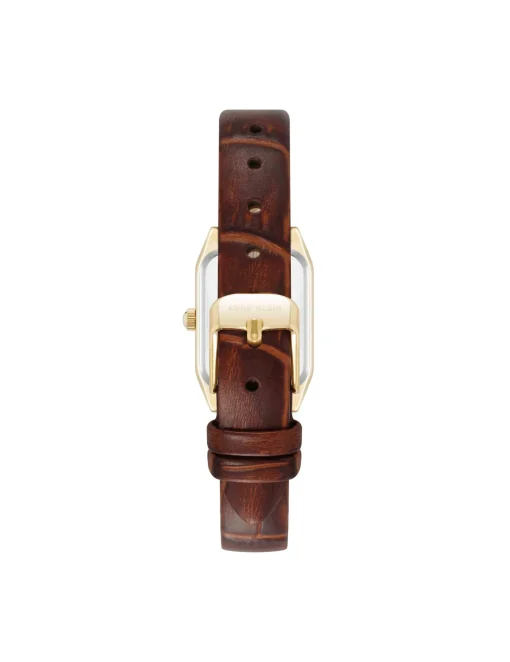Fashion Anne Klein Consider It Octagonal Leather Band Watch