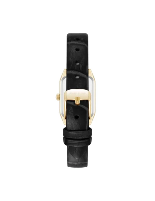 Fashion Anne Klein Consider It Octagonal Leather Band Watch